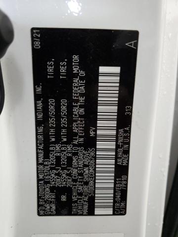 5TDDRKEC0MS067965 - 2021 TOYOTA SIENNA XSE WHITE photo 13