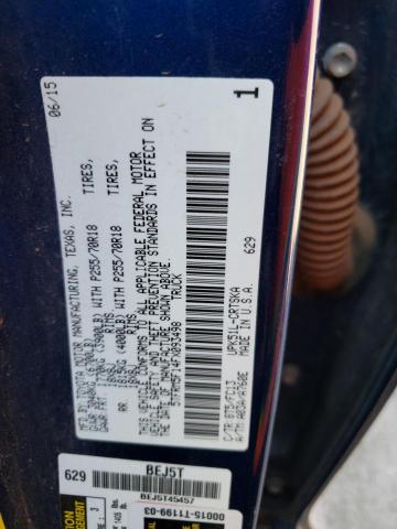 5TFRM5F14FX093498 - 2015 TOYOTA TUNDRA DOUBLE CAB SR/SR5 BLUE photo 12