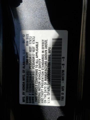 5FNRL5H60DB004786 - 2013 HONDA ODYSSEY EXL Grafito foto 13