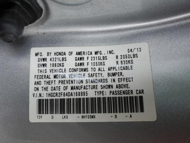 1HGCR2F84DA168995 - 2013 HONDA ACCORD EXL SILVER photo 12