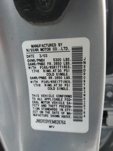 JN8DR09Y93W828764 - 2003 NISSAN PATHFINDER LE 银色 照片 13