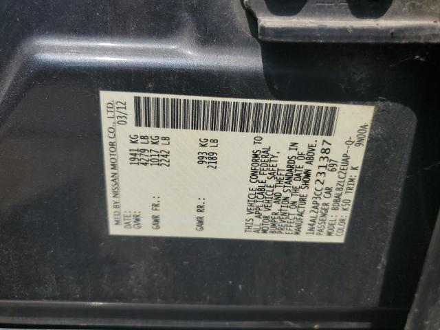 1N4AL2AP3CC231387 - 2012 NISSAN ALTIMA BASE Grafito foto 12