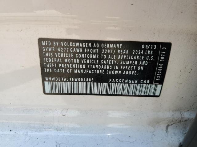 WVWDB7AJ7EW004885 - 2014 VOLKSWAGEN GOLF WHITE photo 12