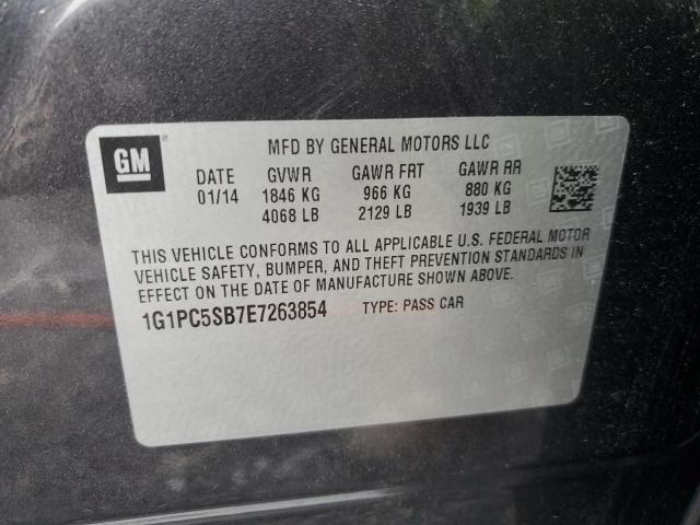 1G1PC5SB7E7263854 - 2014 CHEVROLET CRUZE LT CHARCOAL photo 12