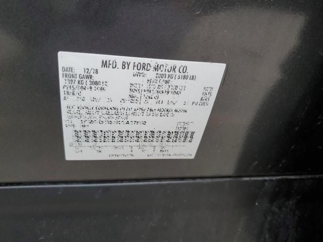 1FM5K8D84KGA87650 - 2019 FORD EXPLORER XLT GRAY photo 13