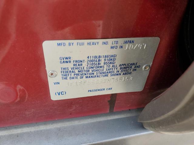 JF1SF6558WH755153 - 1998 SUBARU FORESTER S RED photo 10