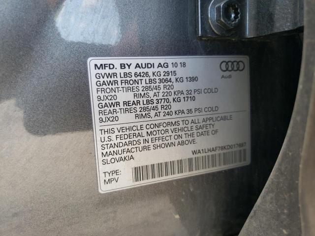 WA1LHAF78KD017697 - 2019 AUDI Q7 PREMIUM PLUS Gri fotoğraf 14