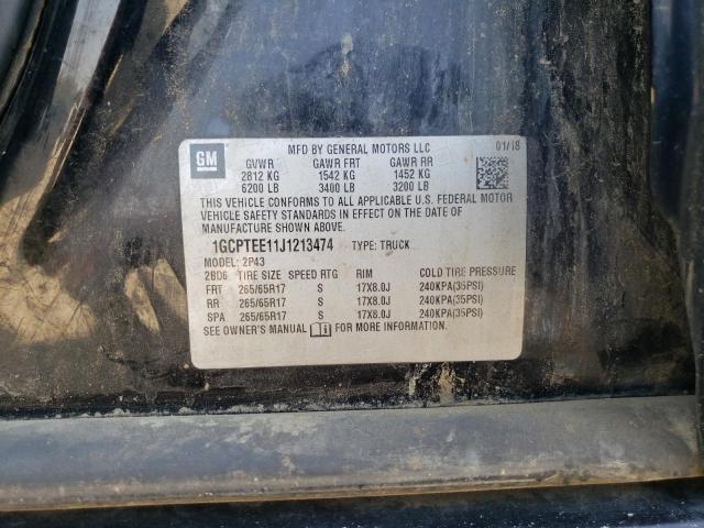 1GCPTEE11J1213474 - 2018 CHEVROLET COLORADO ZR2 BLACK photo 12