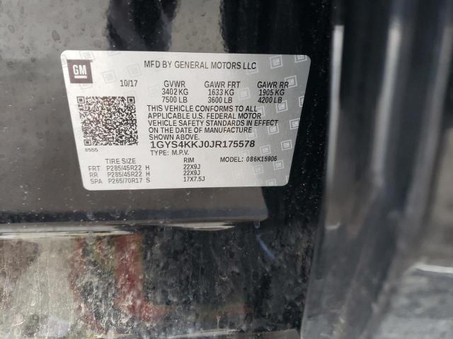 1GYS4KKJ0JR175578 - 2018 CADILLAC ESCALADE ESV PLATINUM შავი ფოტო 13