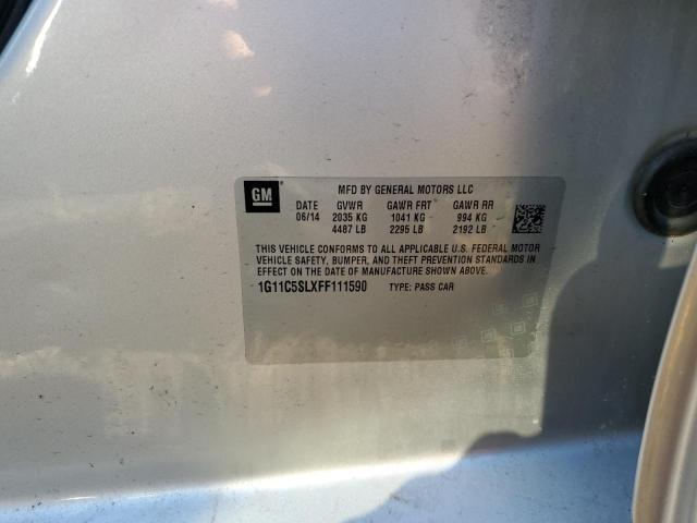 1G11C5SLXFF111590 - 2015 CHEVROLET MALIBU 1LT 棕色 照片 12