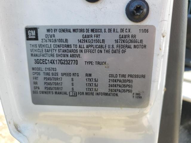 3GCEC14X17G232770 - 2007 CHEVROLET SILVERADO C1500 CLASSIC Ağ foto 12