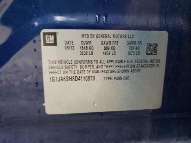 1G1JA6SH8D4116870 - 2013 CHEVROLET SONIC LS 蓝色 照片 14