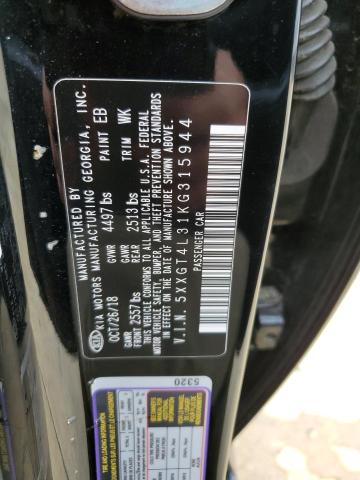 5XXGT4L31KG315944 - 2019 KIA OPTIMA LX 黑色 照片 12