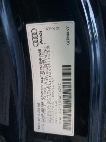 WAUGVAFR1BA014267 - 2011 AUDI S5 PREMIUM PLUS 黑色 照片 10