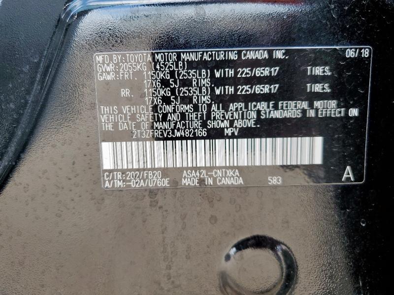 2T3ZFREV3JW482166 - 2018 TOYOTA RAV4 LE Schwarz Foto 13