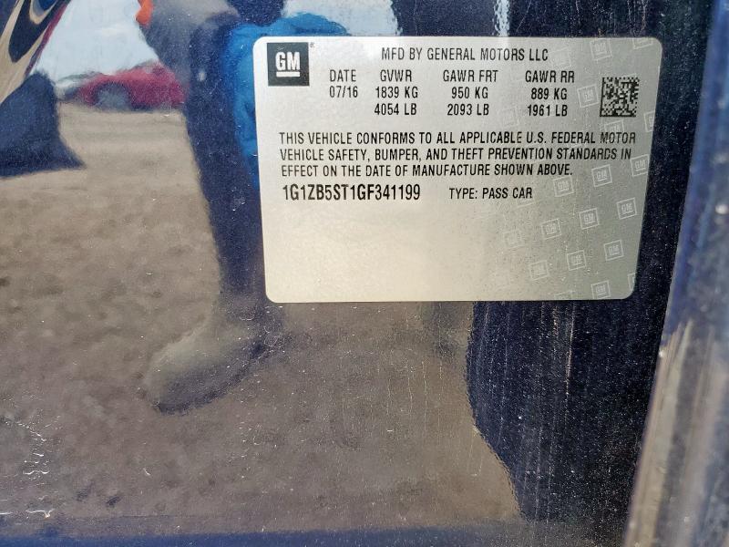 1G1ZB5ST1GF341199 - 2016 CHEVROLET MALIBU LS BLUE photo 12