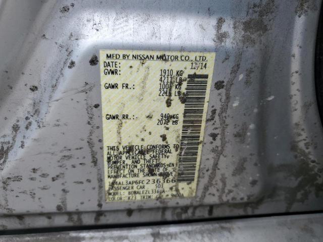 1N4AL3AP6FC236366 - 2015 NISSAN ALTIMA 2.5 SILVER photo 12