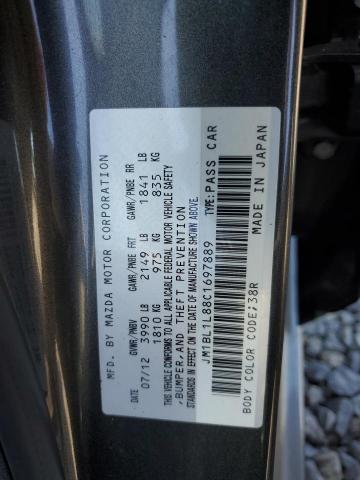 JM1BL1L88C1697889 - 2012 MAZDA 3 I GRAY photo 12