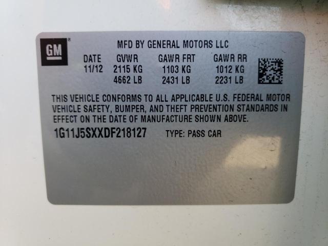 1G11J5SXXDF218127 - 2013 CHEVROLET MALIBU LTZ თეთრი ფოტო 12