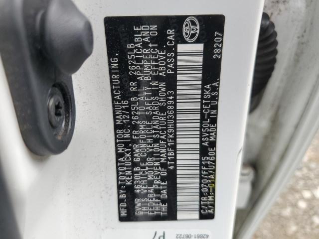 4T1BF1FK9HU368943 - 2017 TOYOTA CAMRY LE WHITE photo 12