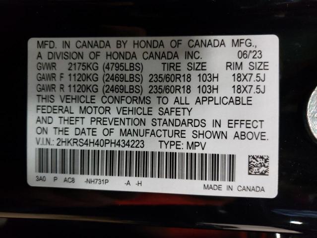 2HKRS4H40PH434223 - 2023 HONDA CR-V EX 黑色 照片 14