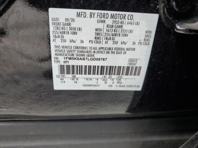 1FM5K8AB7LGD08787 - 2020 FORD EXPLORER POLICE INTERCEPTOR 黑色 照片 13