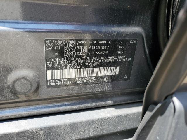 2T3P1RFV5LC064412 - 2020 TOYOTA RAV4 XLE GRAY photo 13