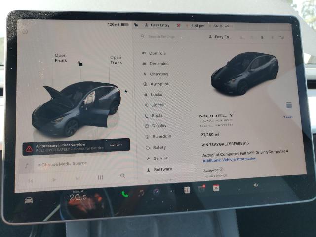 7SAYGAEE5RF098615 - 2024 TESLA MODEL Y رمادي صورة 9