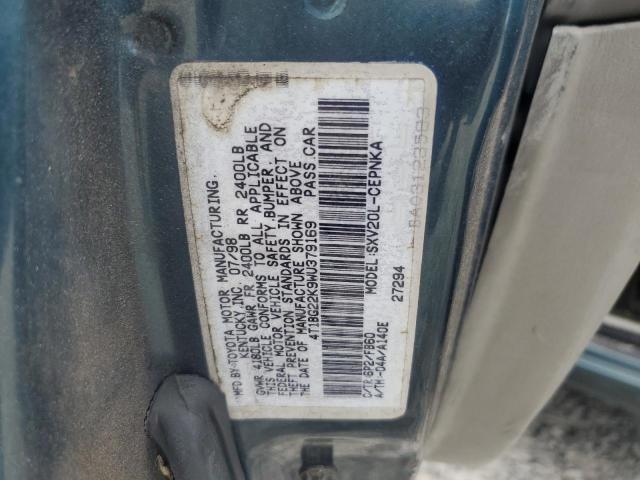 4T1BG22K9WU379169 - 1998 TOYOTA CAMRY CE GREEN photo 12