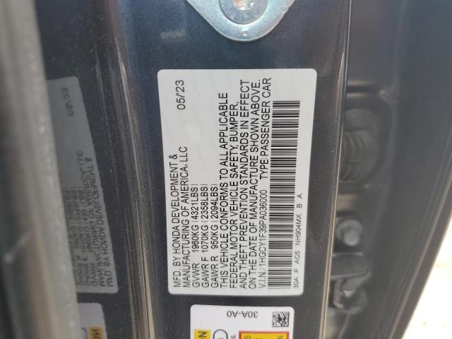 1HGCY1F39PA036000 - 2023 HONDA ACCORD EX GRAY photo 12