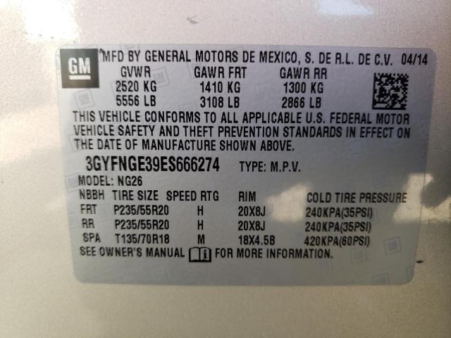 3GYFNGE39ES666274 - 2014 CADILLAC SRX PREMIUM COLLECTION GOLD photo 13