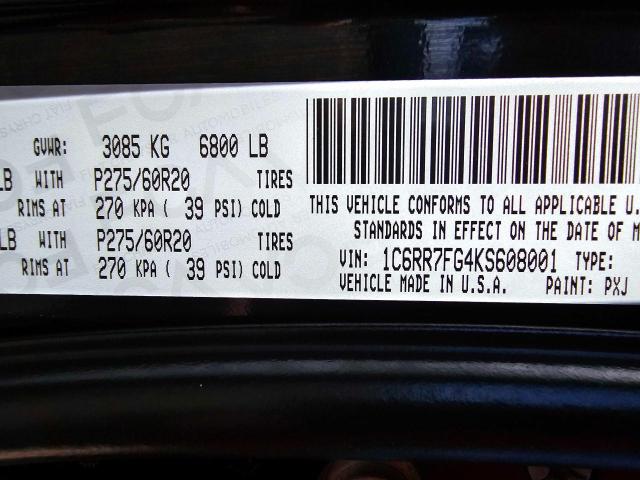 1C6RR7FG4KS608001 - 2019 RAM 1500 CLASS TRADESMAN Чорний фото 10