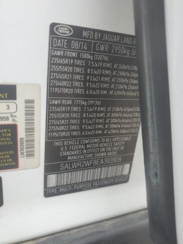 SALWR2WF8EA393909 - 2014 LAND ROVER RANGE ROVE HSE WHITE photo 13