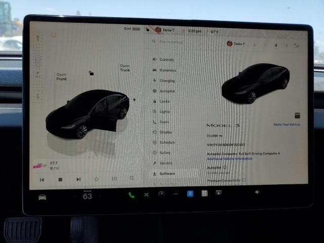 5YJ3E1EA0RF727207 - 2024 TESLA MODEL 3 შავი ფოტო 9