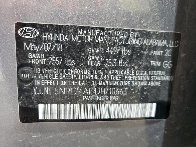 5NPE24AF4JH710663 - 2018 HYUNDAI SONATA SE SILVER photo 12