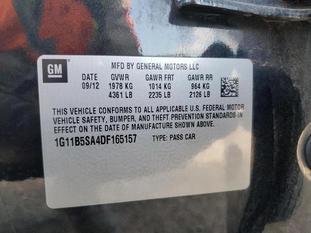 1G11B5SA4DF165157 - 2013 CHEVROLET MALIBU LS 黑色 照片 12