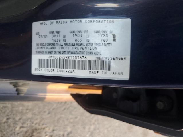 JM1BJ245X21505676 - 2002 MAZDA PROTEGE PR5 ლურჯი ფოტო 12