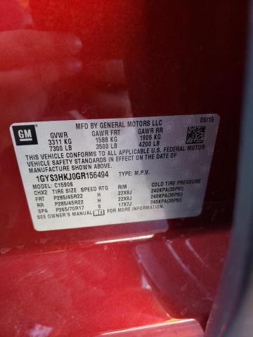 1GYS3HKJ0GR156494 - 2016 CADILLAC ESCALADE ESV LUXURY BURGUNDY photo 13