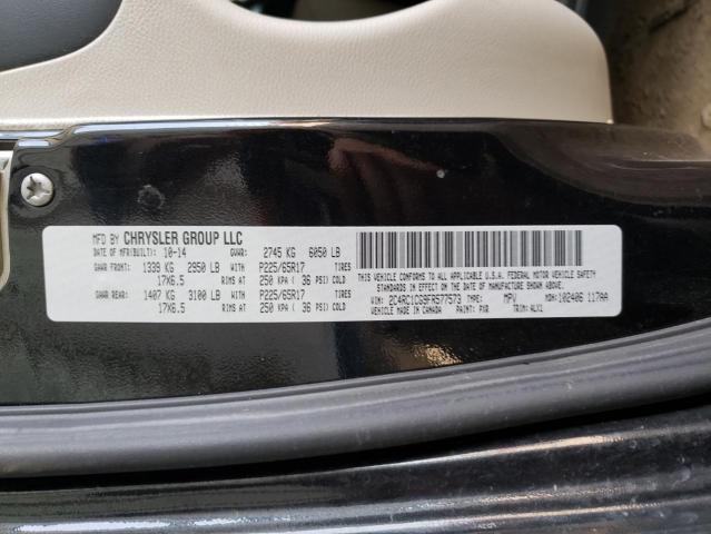 2C4RC1CG9FR577573 - 2015 CHRYSLER TOWN & COU TOURING L BLACK photo 13