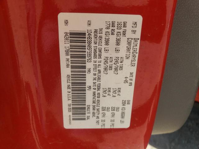 1D4HB38N05F599763 - 2005 DODGE DURANGO ST RED photo 13