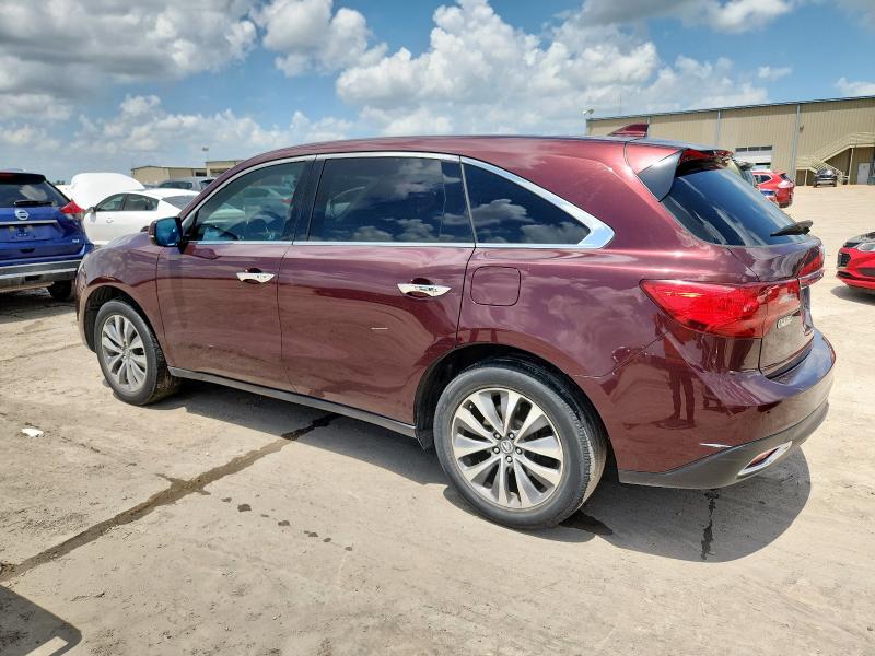 5FRYD3H45GB016527 - 2016 ACURA MDX TECHNOLOGY MAROON photo 2