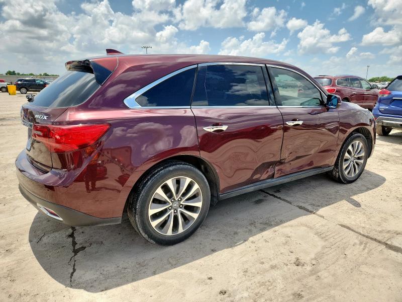 5FRYD3H45GB016527 - 2016 ACURA MDX TECHNOLOGY MAROON photo 3