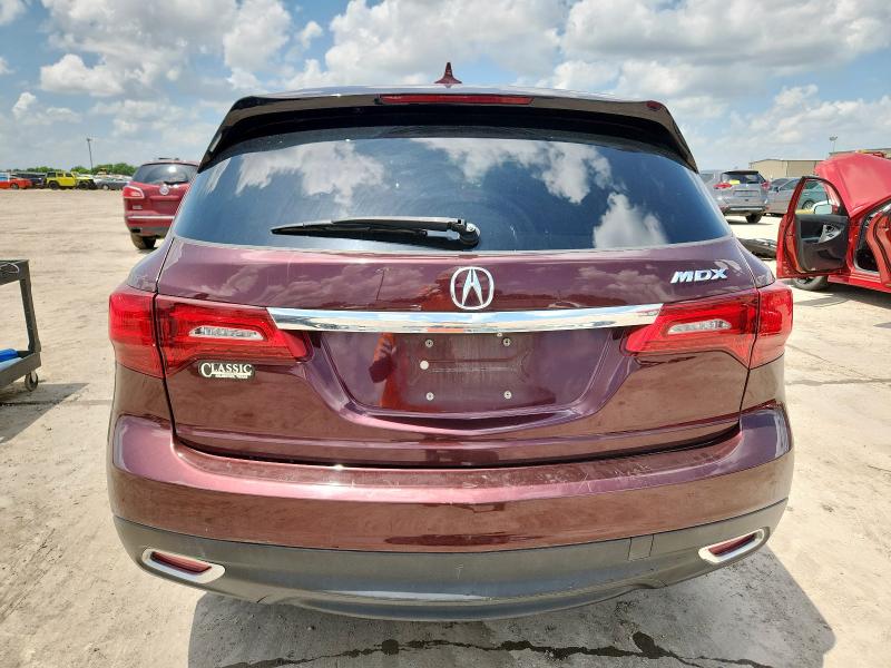 5FRYD3H45GB016527 - 2016 ACURA MDX TECHNOLOGY MAROON photo 6
