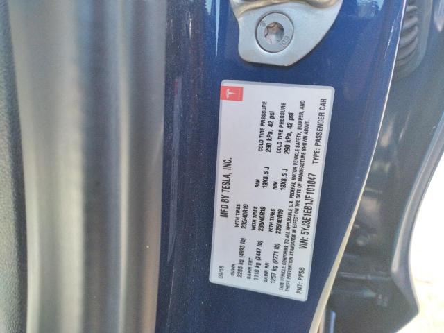 5YJ3E1EB1JF101047 - 2018 TESLA MODEL 3 BLUE photo 12