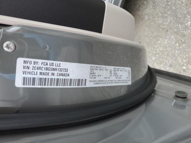 2C4RC1BG5NR132733 - 2022 CHRYSLER PACIFICA TOURING L 灰色 照片 12