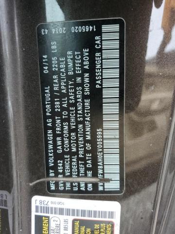 WVWFW8AH0EV005995 - 2014 VOLKSWAGEN EOS LUX 棕色 照片 12