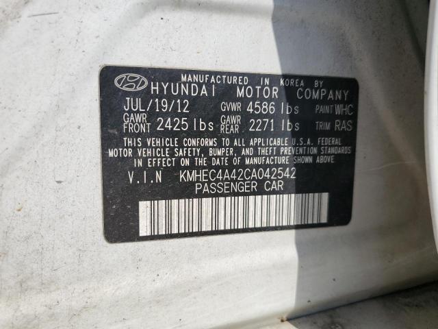 KMHEC4A42CA042542 - 2012 HYUNDAI SONATA HYBRID WHITE photo 13