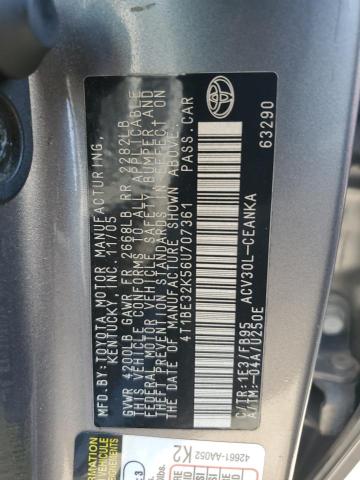 4T1BE32K56U707361 - 2006 TOYOTA CAMRY LE GRAY photo 12