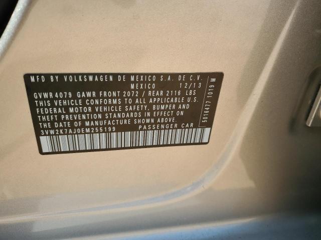 3VW2K7AJ0EM255199 - 2014 VOLKSWAGEN JETTA BASE GOLD photo 12