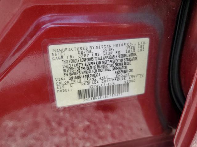 3N1AB61E18L750391 - 2008 NISSAN SENTRA 2.0 RED photo 13